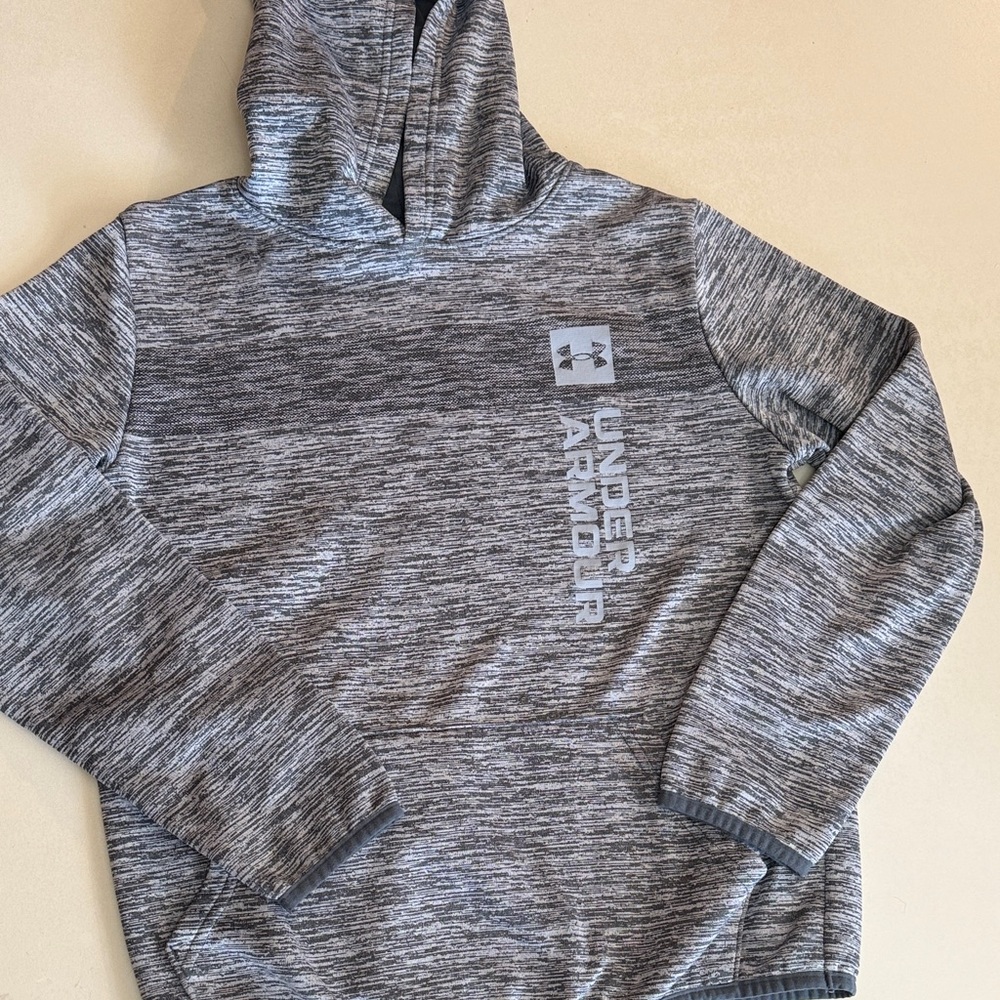 Under Armour Boy’s YLG Heathered Gray Hoodie Pullover